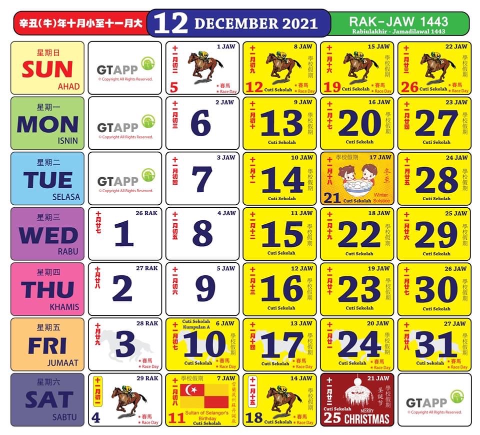 Calendar 2021 malaysia