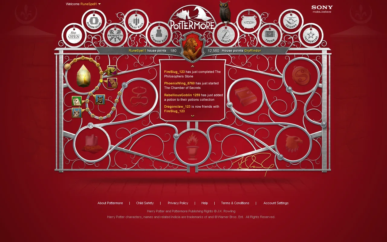 Pottermore Screenshot