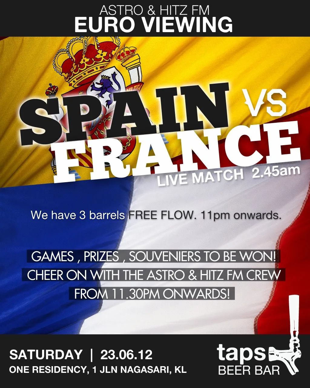 Taps Beer Bar Astro & Hitz FM Crew Euro 2012 Viewing Party