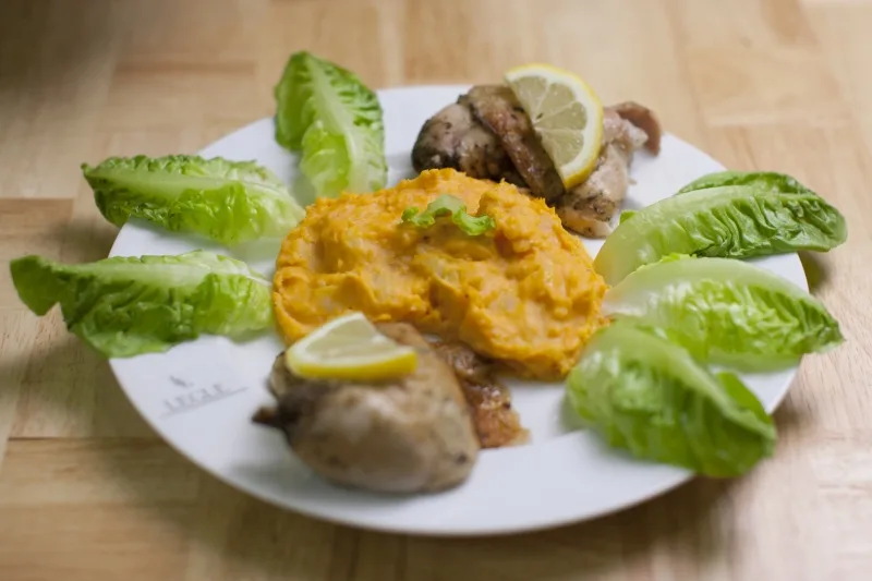 Herb Crusted Roast Chicken and Mash