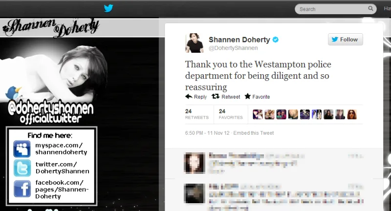 Shannen Doherty Twitter