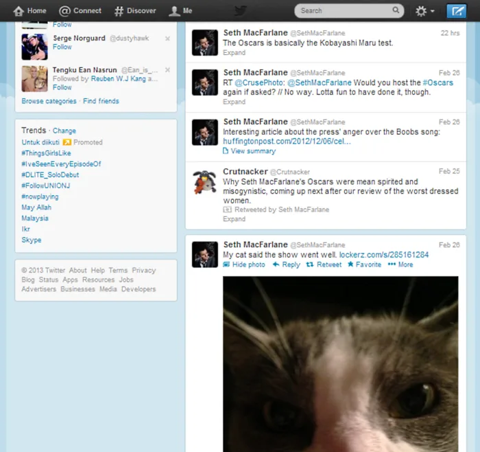Seth MacFarlane Twitter
