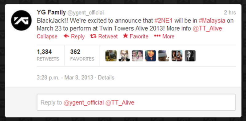 Twin Towers Alive 2NE1 YG Entertainment Twitter