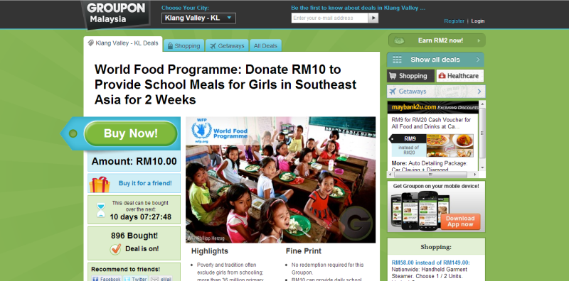 Groupon Malaysia World Food Programme