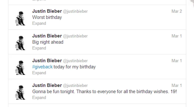justin bieber worst birthday