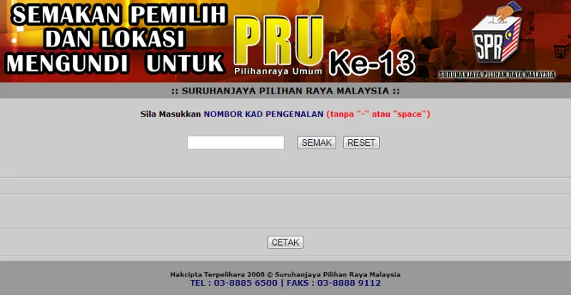 Malaysian General Election SPR Voting Check
