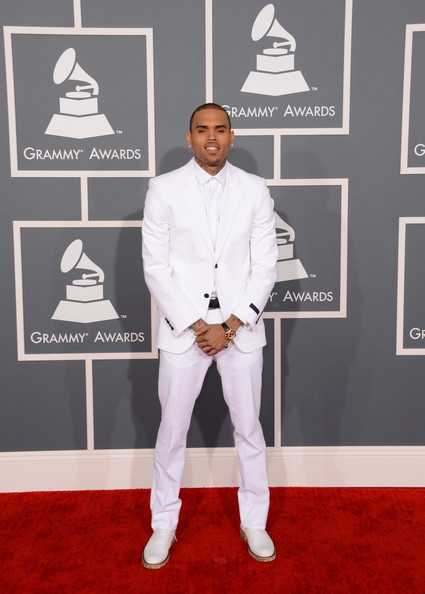 Chris Brown at the 55th Annual Grammy Awards Red Carpet