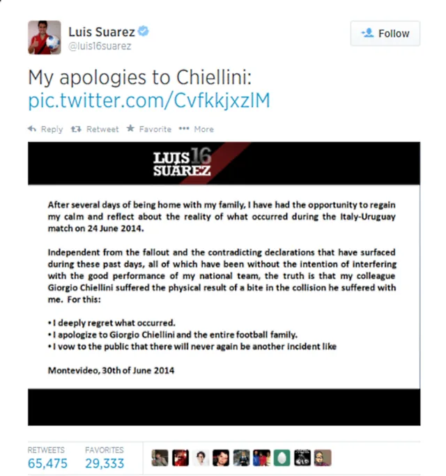 Source: Suarez's Twitter