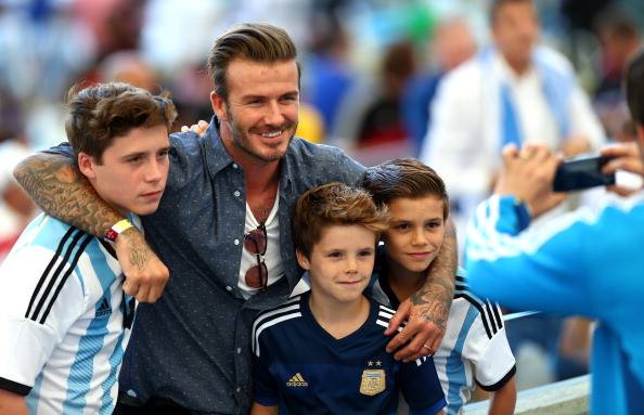 Beckham and kids at World Cup