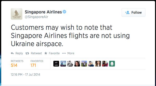 Source: Singapore Airlines' Twitter