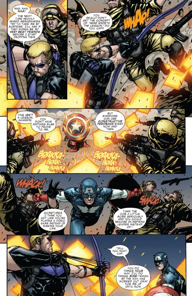 Hawkeye and Captain America