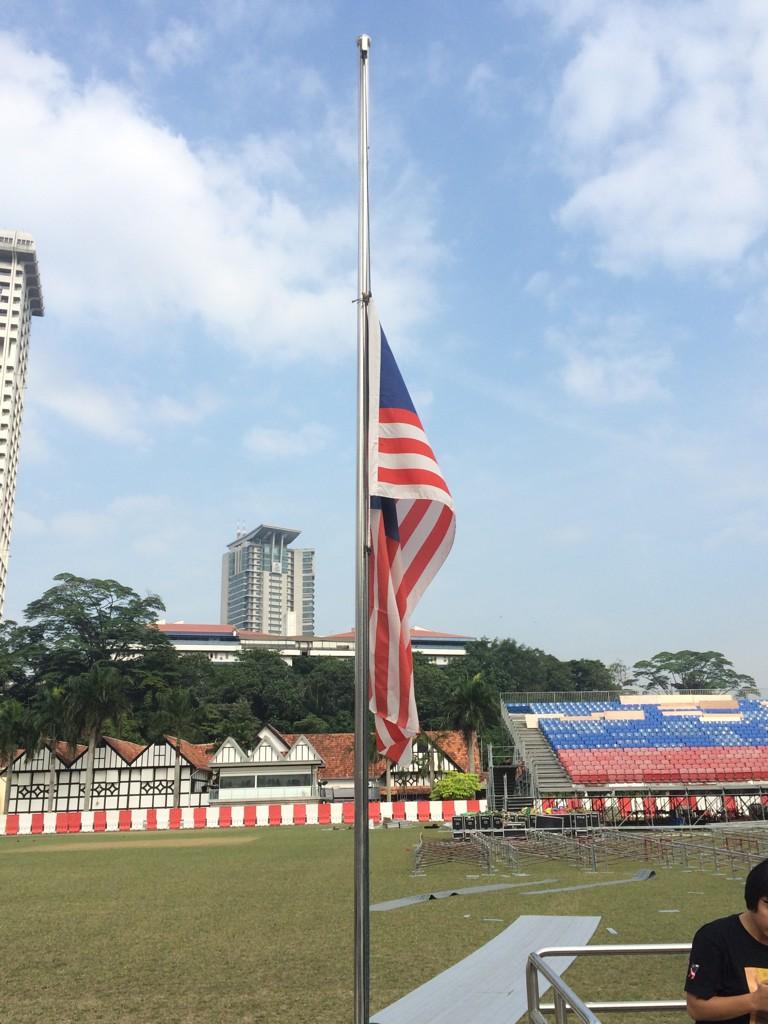 Image result for Jalur Gemilang at half mast