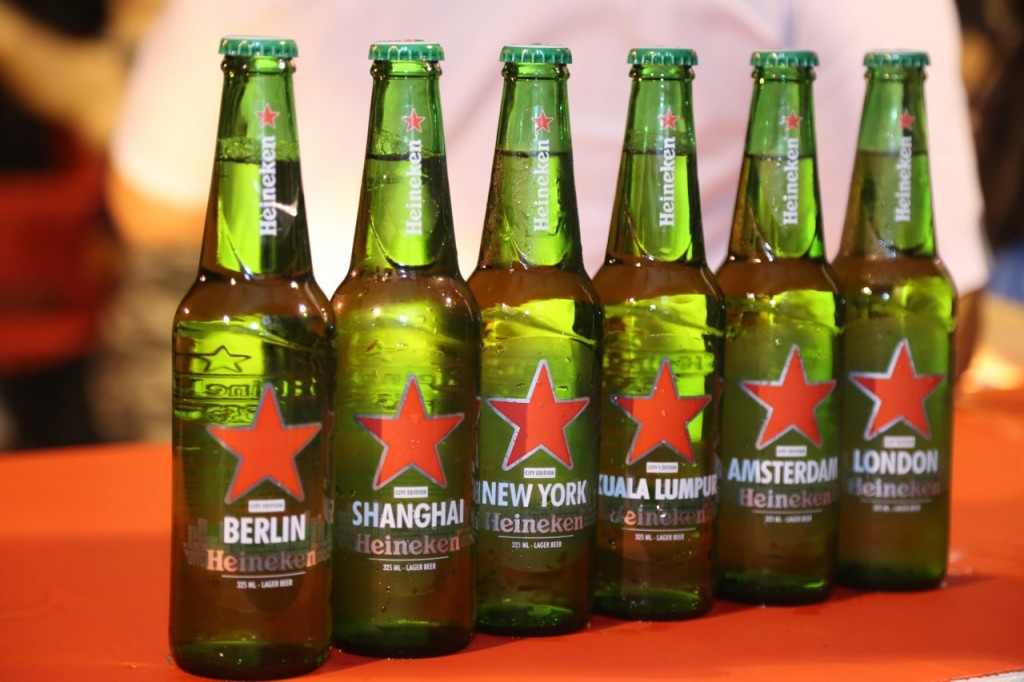 Limited edition Heineken bottles