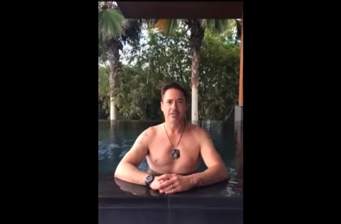 Iron Man star Robert Downey Jr's Ice Bucket Challenge