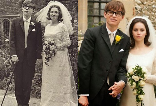 Stephen Hawking & Jane Wilde (1965), Eddie Redmayne & Felicity Jones