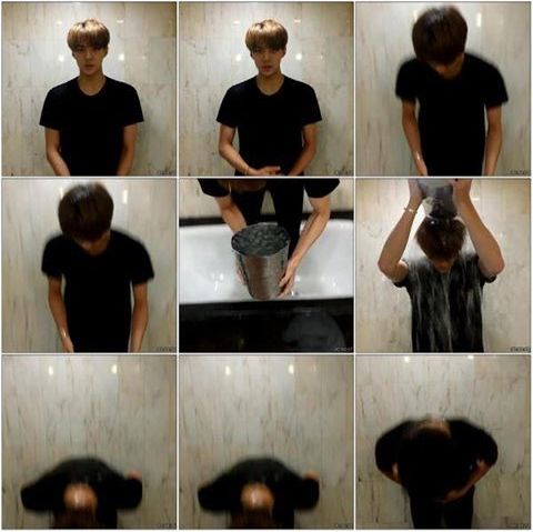 EXO's "maknae" Sehun taking on the ALS Ice Bucket Challenge