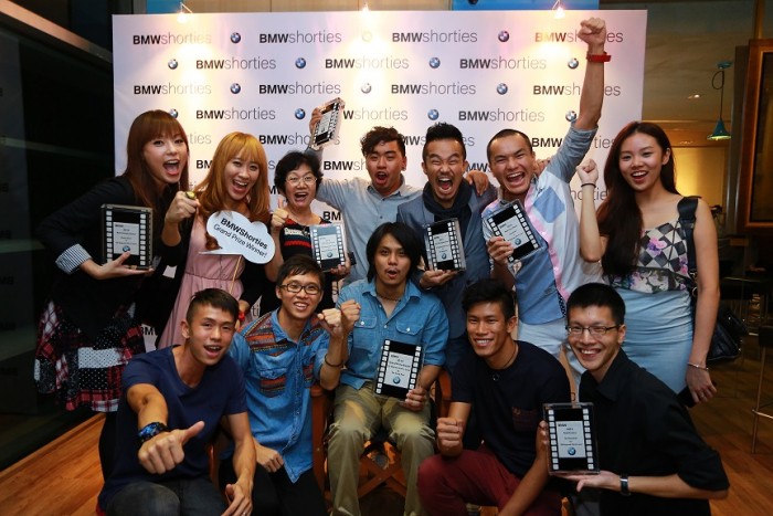 The entire cast and crew of ’32 Degrees Fall in Love’, the Grand Prize Winner of BMW Shorties 2013