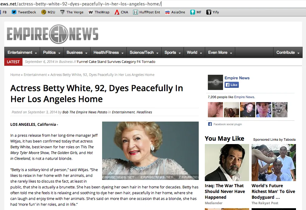 Source: http://empirenews.net/actress-betty-white-92-dyes-peacefully-in-her-los-angeles-home/