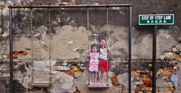 Brother & Sister Street Art Georgetown Penang
