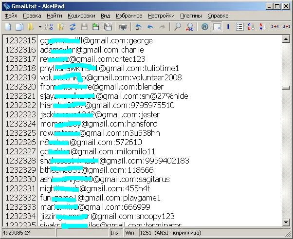 Gmail Passwords Leaked