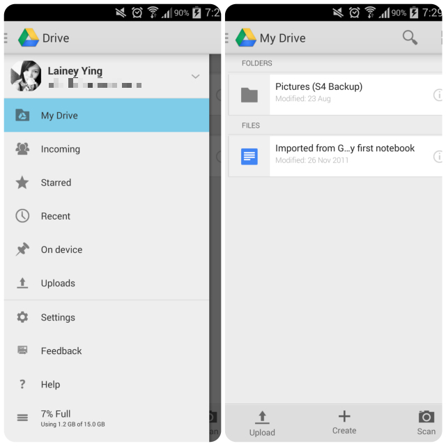 Google Drive Android app
