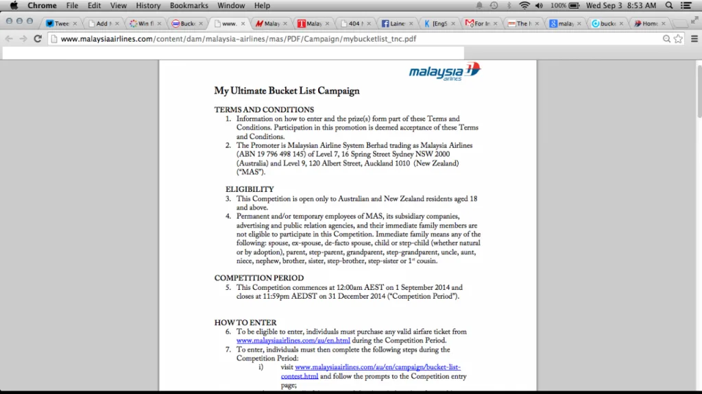 MAS My Ultimate Bucket List