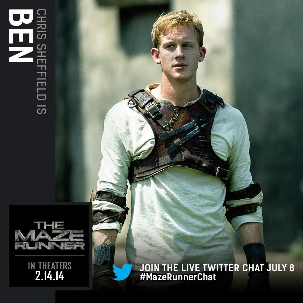 Image via http://www.pagetopremiere.com/2013/07/ninth-maze-runner-character-card-chris-sheffield-as-ben/