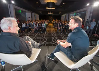 L-R: Giorgio Moroder and Pete Tong IMS Engage 2014, W Hollywood, LA