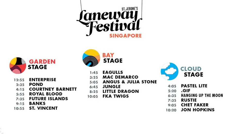 Laneway Festival Singapore 2015 Schedule