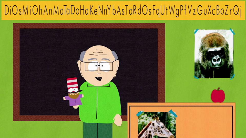 South Park Mr. Garrison’s chalkboard
