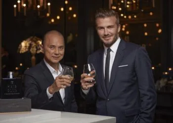 Datuk Jimmy Choo and DavidBeckham toast the launch of Haig Club Malaysia