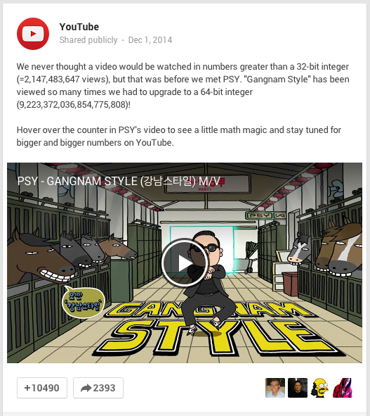 PSY Gangnam Style YouTube Counter