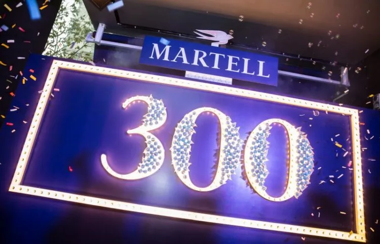 300 bulbs light up to kick off the first in a series of celebrations for Martell’s 300th anniversary