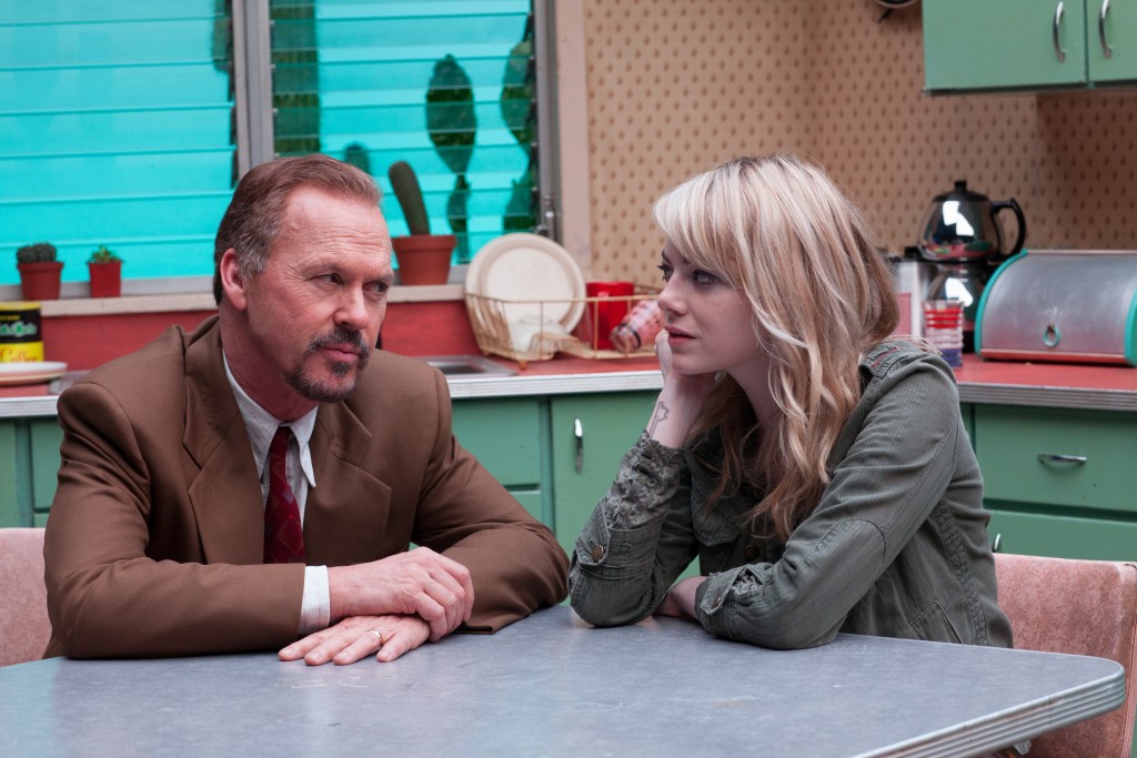 Michael Keaton and Emma Stone