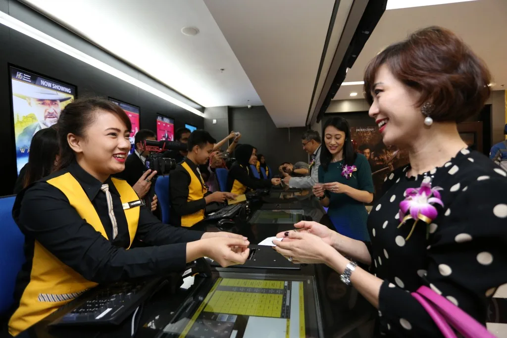VIPs at the box office counter for the first ticket purchase at GSC NU Sentral