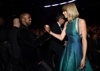 Recording Artists Kanye West and Taylor Swift attend The 57th Annual GRAMMY Awards at the STAPLES Center on Feb. 8, 2015 in Los Angeles. (Source: Getty Images)