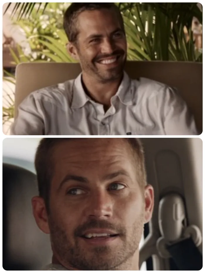 Top = CG/Digital Paul Walker. Bottom = Real Paul Walker