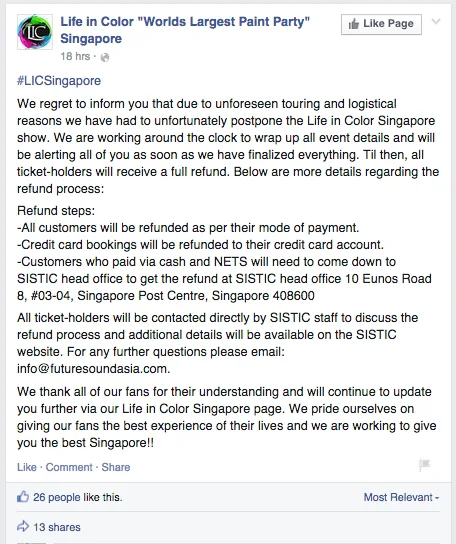 Source: facebook.com/lifeincolorsingapore