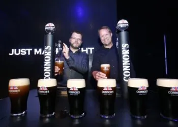 Master Brewer Kristian Dahl and Managing Director of Carlsberg Malaysia, Henrik Juel Andersen tap a pint of Connor’s Stout Porter -- a brew “Just Made Right” for modern taste buds