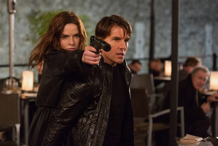 Left to right: Rebecca Ferguson plays Ilsa and Tom Cruise plays Ethan Hunt in Mission: Impossible Rogue Nation from Paramount Pictures
