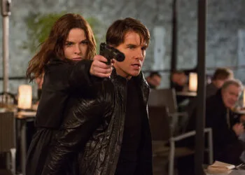 Left to right: Rebecca Ferguson plays Ilsa and Tom Cruise plays Ethan Hunt in Mission: Impossible Rogue Nation from Paramount Pictures