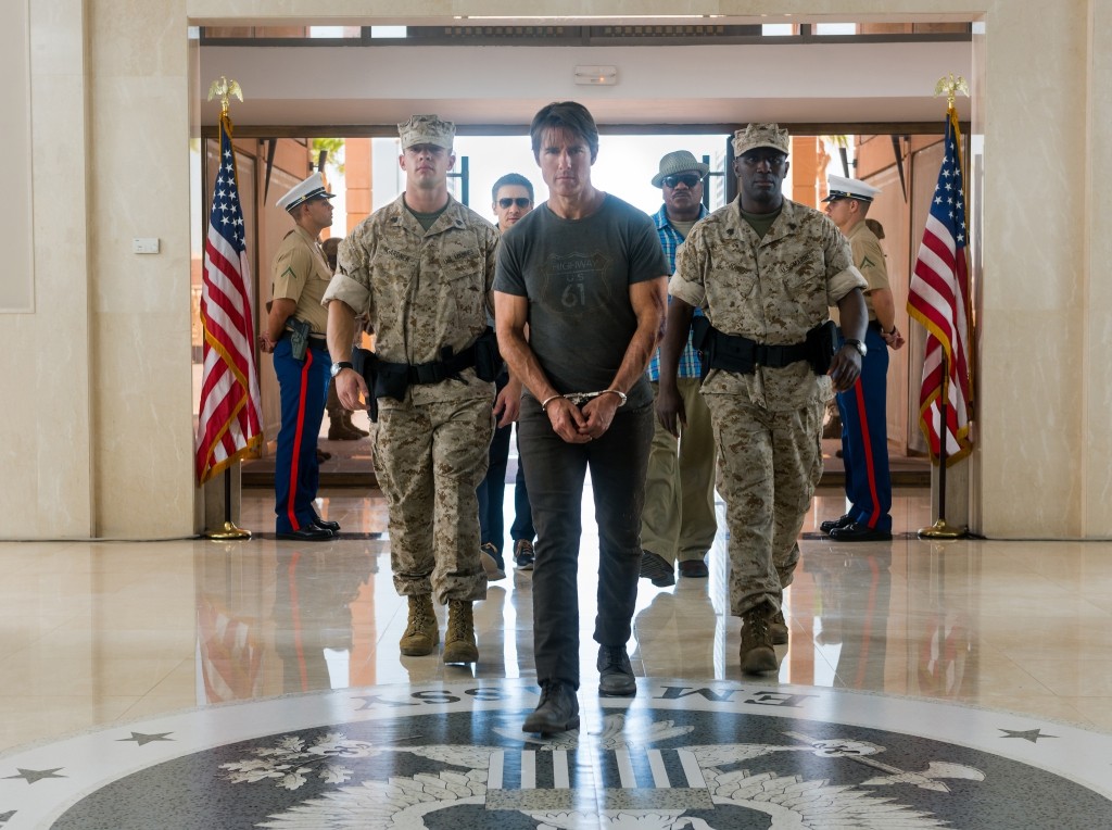 Left to right: Jeremy Renner plays William Brandt, Tom Cruise plays Ethan Hunt and Ving Rhames plays Luther Stickell in Mission: Impossible Rogue Nation from Paramount Pictures