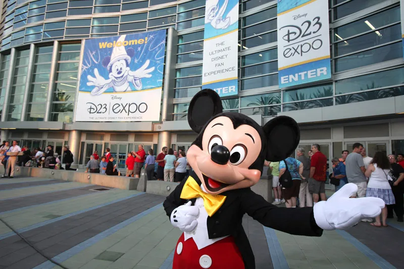 D23 OPENING DAY Mickey Mouse welcomes Disney fans from all over the world on opening day of the D23 Expo. Fans will be given unprecedented access to never-before-seen movies, TV shows, park experiences, collectibles and more from Sept. 10 to Sept. 13 at the Anaheim Convention Center as Disney and D23: The Official Community for Disney Fans present the first-ever D23 EXPO. (Paul Hiffmeyer/Disney)