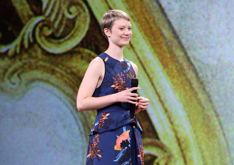 ANAHEIM, CA - AUGUST 15: Actress Mia Wasikowska of ALICE THROUGH THE LOOKING GLASS took part today in "Worlds, Galaxies, and Universes: Live Action at The Walt Disney Studios" presentation at Disney's D23 EXPO 2015 in Anaheim, Calif. ALICE THROUGH THE LOOKING GLASS will be released in U.S. theaters on May 27, 2016. (Photo by Jesse Grant/Getty Images for Disney) *** Local Caption *** Mia Wasikowska
