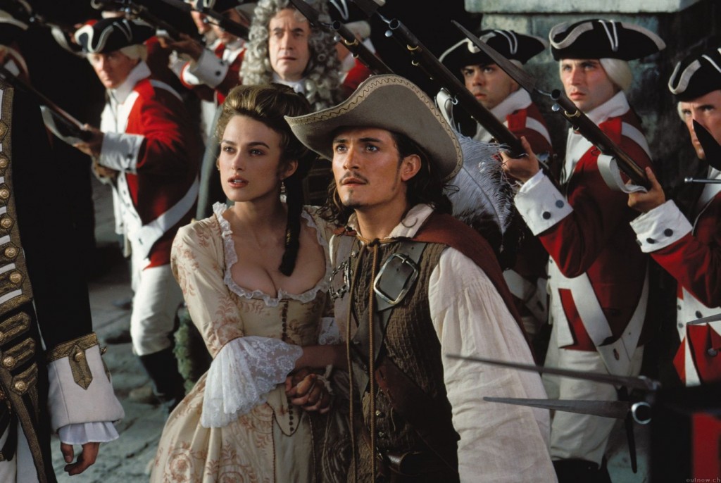 Orlando Bloom and Keira Knightley in Pirates of the Caribbean