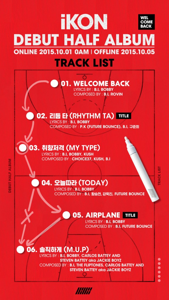 iKON – Debut Half Album Welcome Back Track List