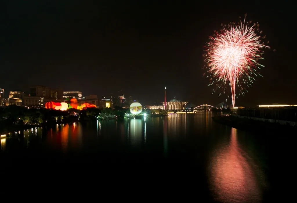 4Fireworks light up the Putrajaya lake during Night Glow