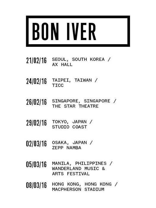 Bon Iver Asia Tour 2016