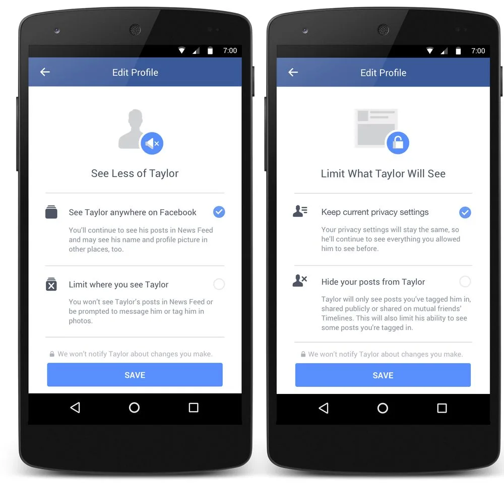 Facebook Hide Ex Feature