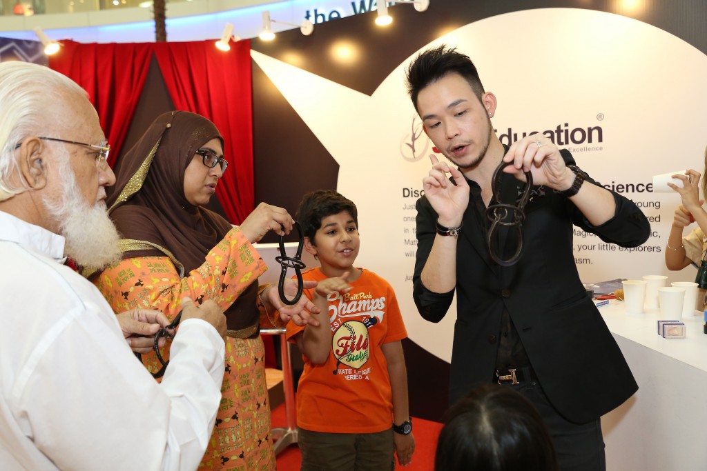 Learning Math and Science in Magic with magician Francis Ang at the Just Education booth